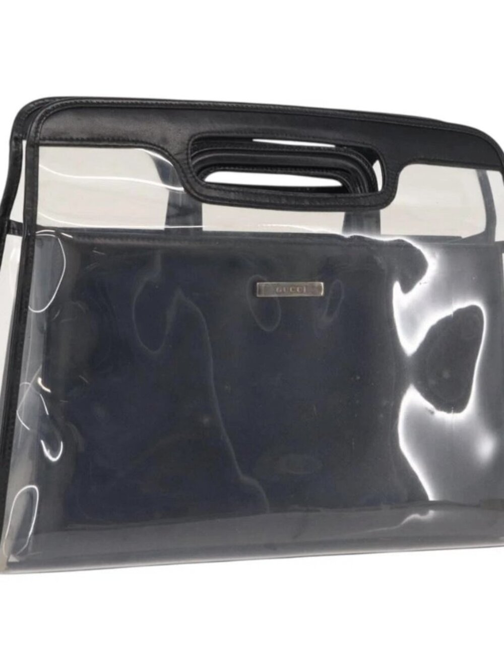 GUCCI Hand Bag Vinyl Outlet Black 000 2058 0548 5 Auth 149790
